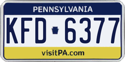 PA license plate KFD6377