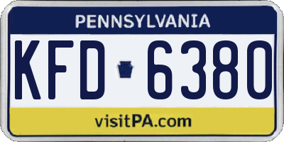 PA license plate KFD6380