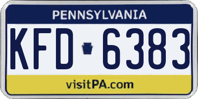 PA license plate KFD6383