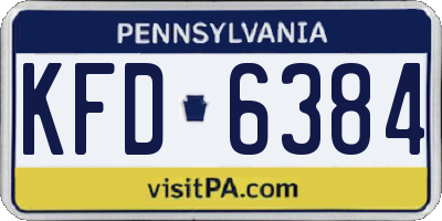PA license plate KFD6384