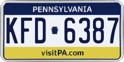 PA license plate KFD6387