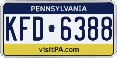 PA license plate KFD6388