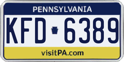 PA license plate KFD6389