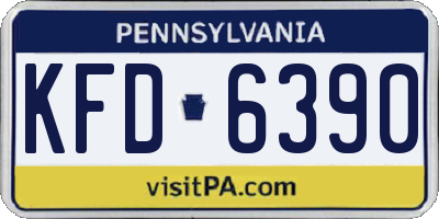 PA license plate KFD6390