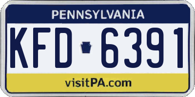 PA license plate KFD6391