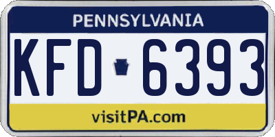 PA license plate KFD6393