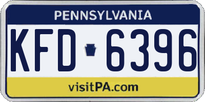 PA license plate KFD6396