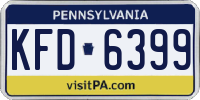 PA license plate KFD6399