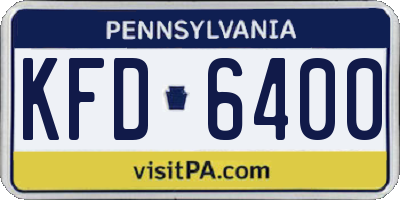 PA license plate KFD6400