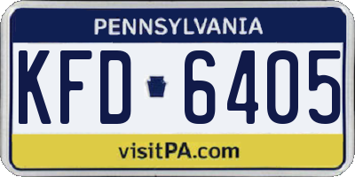PA license plate KFD6405