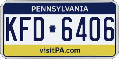 PA license plate KFD6406