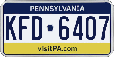PA license plate KFD6407