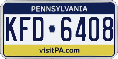 PA license plate KFD6408