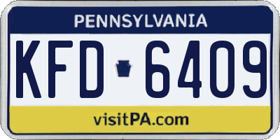 PA license plate KFD6409
