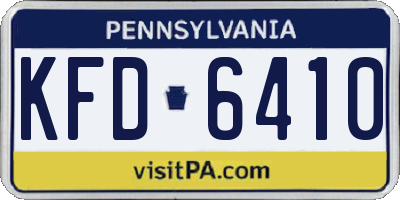 PA license plate KFD6410