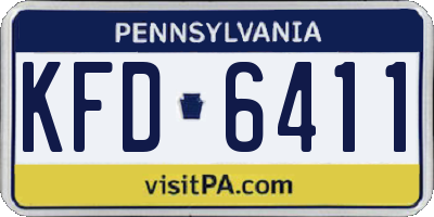 PA license plate KFD6411