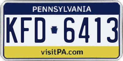 PA license plate KFD6413