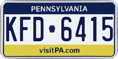 PA license plate KFD6415
