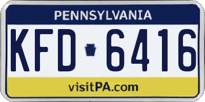 PA license plate KFD6416