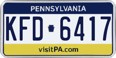 PA license plate KFD6417
