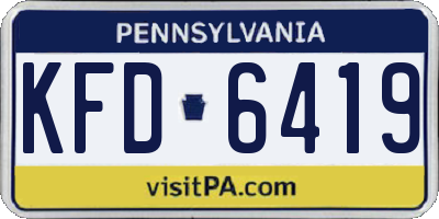 PA license plate KFD6419