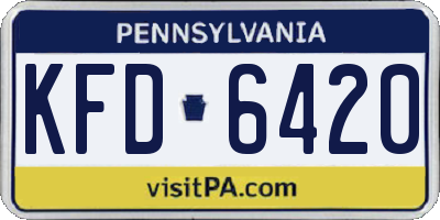 PA license plate KFD6420