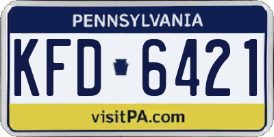 PA license plate KFD6421