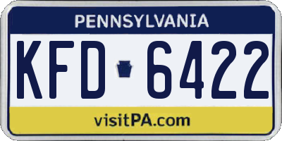 PA license plate KFD6422