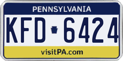 PA license plate KFD6424