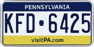 PA license plate KFD6425