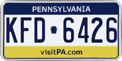 PA license plate KFD6426