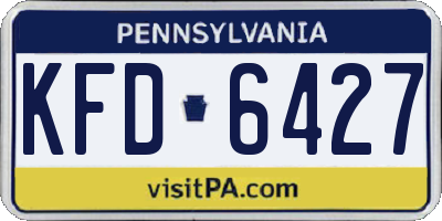 PA license plate KFD6427