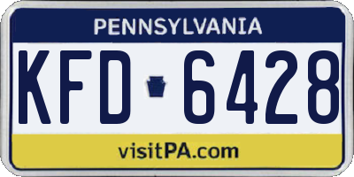 PA license plate KFD6428