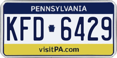 PA license plate KFD6429