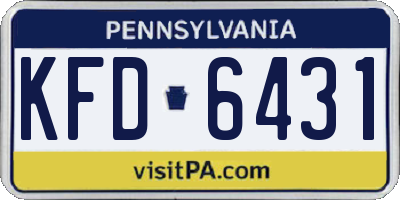 PA license plate KFD6431