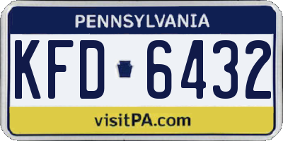 PA license plate KFD6432