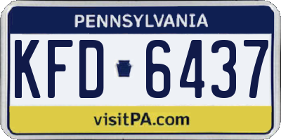 PA license plate KFD6437