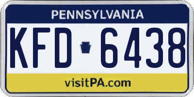 PA license plate KFD6438