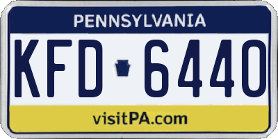 PA license plate KFD6440