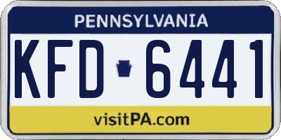 PA license plate KFD6441