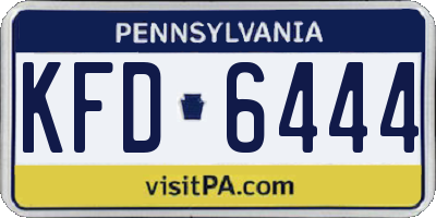 PA license plate KFD6444