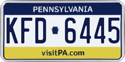 PA license plate KFD6445