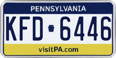 PA license plate KFD6446