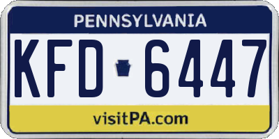 PA license plate KFD6447