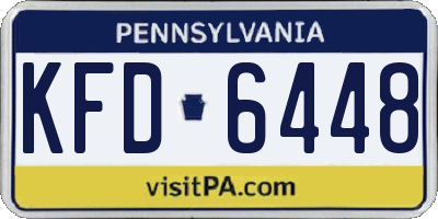PA license plate KFD6448
