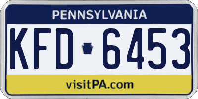 PA license plate KFD6453