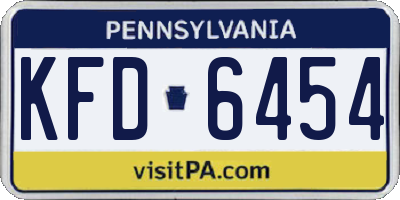 PA license plate KFD6454