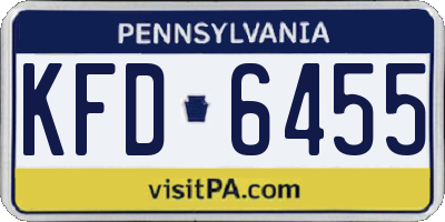 PA license plate KFD6455