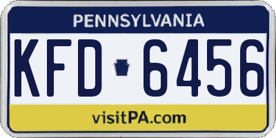 PA license plate KFD6456