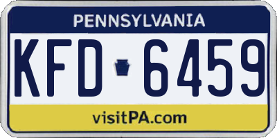 PA license plate KFD6459